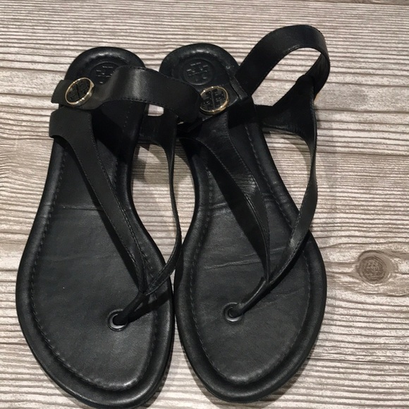 Tory Burch Black Mini Travel Sandals 9 1/2 - Picture 4 of 13